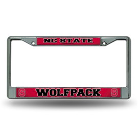 NC State Wolfpack Chrome Metal License Plate Frame