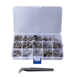 Guitar Repair Screw Kit Electric Acoustic Guitar Mounting Screws Strap Buckles Kit Luthier Tool with Tweezers Silver