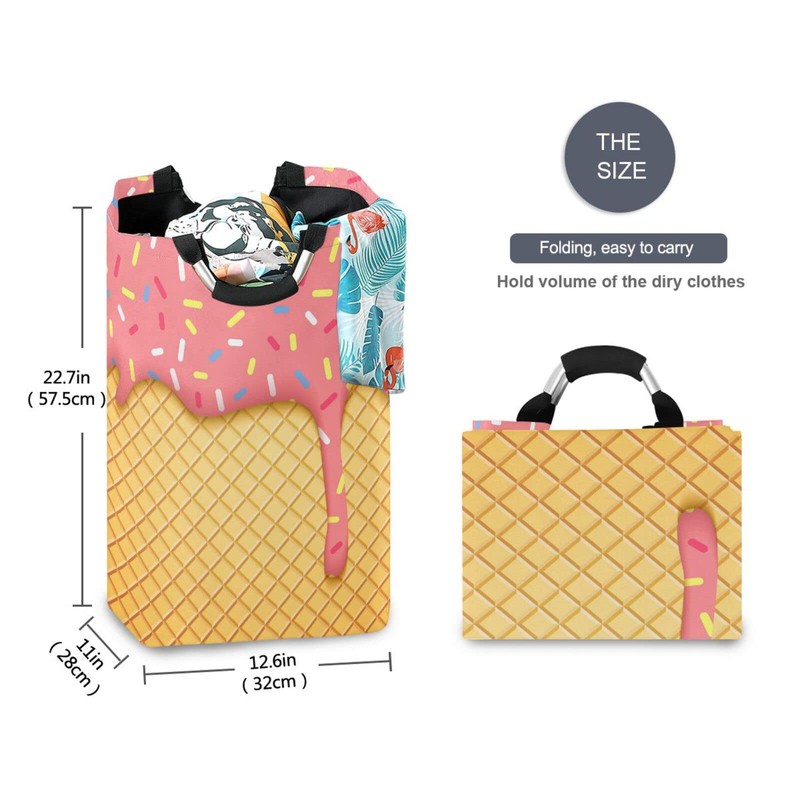 JUMBEAR Ice Cream Cone Laundry Basket Collapsible Large Clothes Hamper
