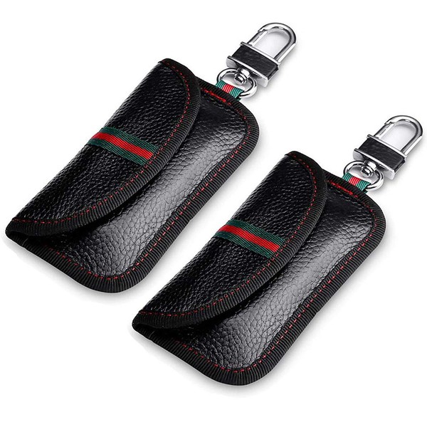 VAWcornic 2 Pack Faraday Pouch For Car Keys, Genuine Leather