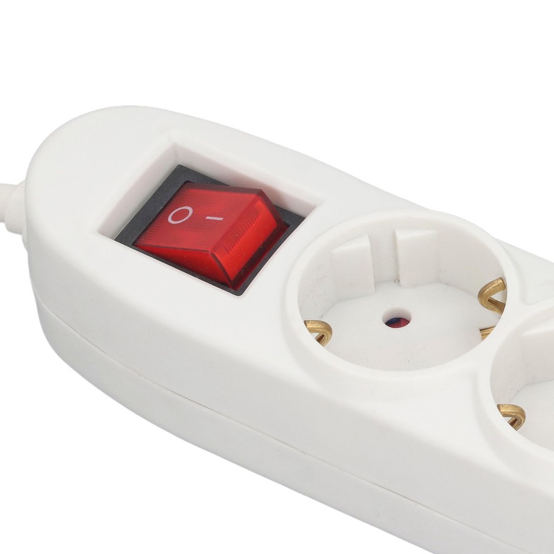 European Power Strip 3 Way ABS and Copper Multiple Outlet