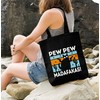 MoonWorks® Jute Bag Pew Pew Madafakas Cat Crazy Crazy Funny