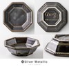 Mino Pottery Amy 85 Octagon Plate, Silver Metallic, Set of