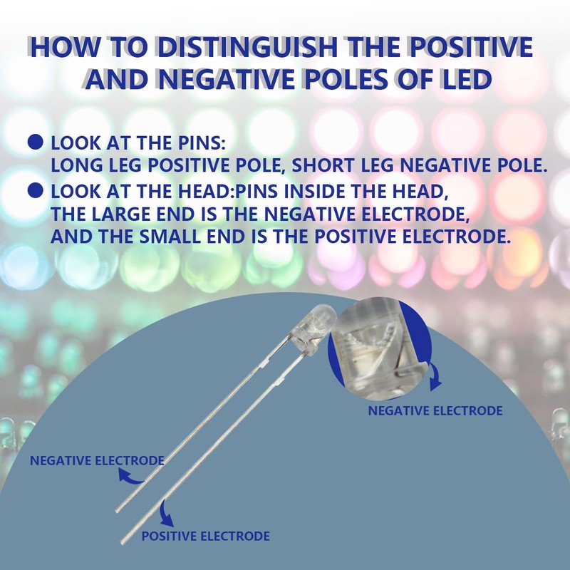 Innfeeltech 100pcs 3mm RGB LED Diode Light DC 3.0~3.4V, 20mA,