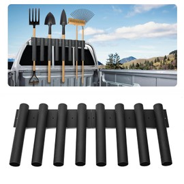 uyoyous Shovel Holder for Truck 8-Hole Shovel Mount Metal Trailer Tool Rack with 8 Tool Holes for Shovels, Hoes, Rakes, Trimmers, Lawn Tools, Landscape Hand Tools (Bed & Box Mount)