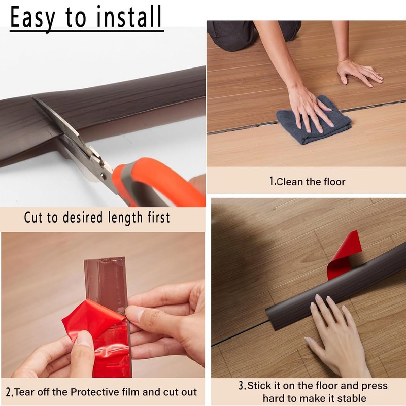16Ft Floor Transition Strip Self Adhesive, Vinyl Flooring Transition Strip