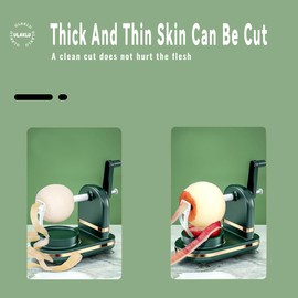 ULAKLU Automatic Apple Pear Peele,Apple Slicer And Corer Peelers For Kitche,Cool Kitchen Gadget Tomato Kitchen Tools (Dark green)