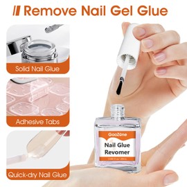 GaoZone Nail Glue Remover, Qucikly Remove Press-On Nails，Acrylic Nails & Glue, Not for Gel Nail Polish and UV Gel Glue, 1.35 fl oz/ 40 ml, 2Pack
