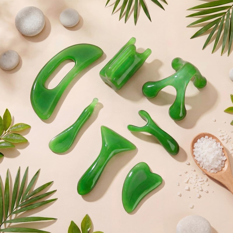 Ceenna 7 Pcs Gua Sha Massage Tools Set - Natural