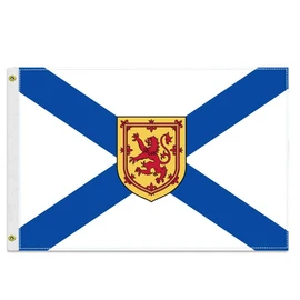 12×18 inch Nova Scotia Nautical Flag, 30×45 CM Small 100D Canadian Nova Scotian NS Outdoor Banner,Tiny Doube Side Printing Decor For Patio Garden With Brass Gromment