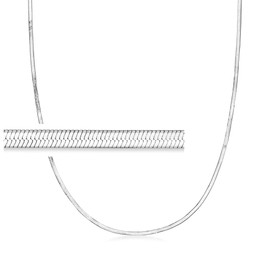 Ross-Simons Italian 2mm Sterling Silver Herringbone Necklace. 18 inches