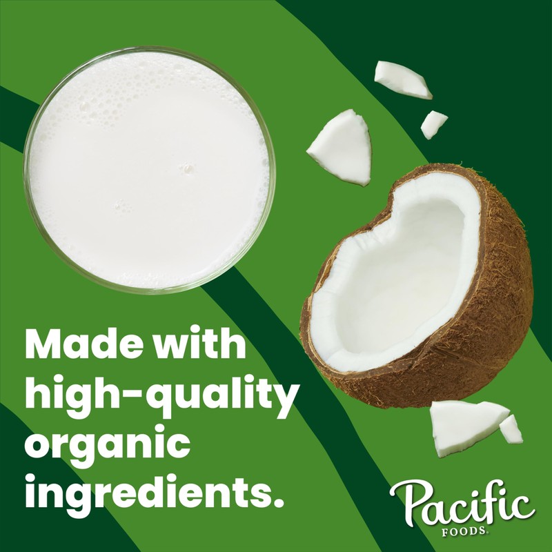 Pacific Foods Organic Unsweetened Coconut Milk, Plant Based Milk, 32
