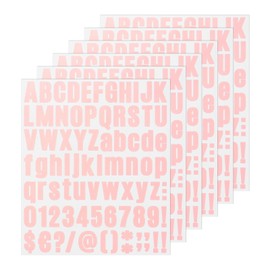 M METERXITY 6 Sheets Letter Stickers, 1 Inch Vinyl Mailbox Alphabet Stickers, Letter Stickers for Craft Card, Vinyl Stickers [486 Pieces, Pink]