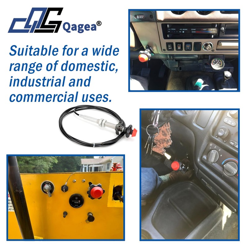 Qagea 55204 Control Cables with 2 in Black Knob, Locking