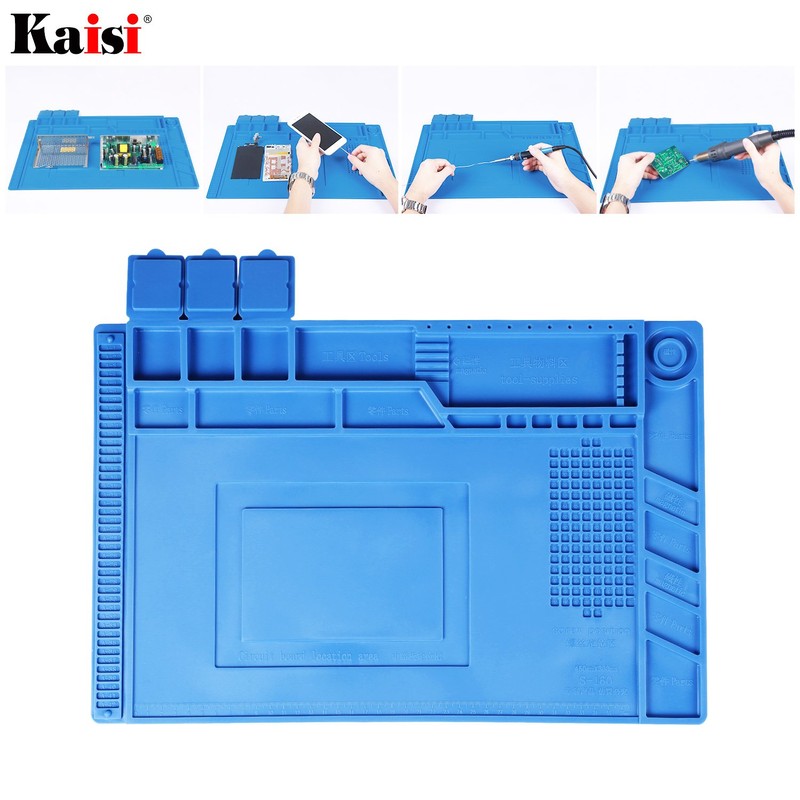 Kaisi Heat Insulation Silicone Repair Mat with Scale Ruler and