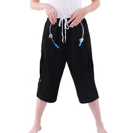 Siomlana Unisex Incontinence Care Trousers,Urinary Drainage Trouser,Catheter Pant,Fistula Pants,Ostomy Drainage Bag Care Scanties,Double Zippered Pockets Holding 2000ml Catheter Bags Black