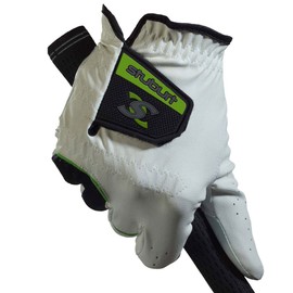 Stuburt Men's STGLV08 Urban All Weather Golf Glove with Cabretta & Synthetic Leather, White/Black, Mens Right Hand - Medium/Large