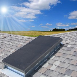 EZ Snap Skylight Shades No Drill – 8'' x 8'' Black Mesh Sun Screen with 5 Black Snap Fasteners, Exterior Skylight Sun Shade for UV & Heat Block, DIY Window Cover, Quick & Easy to Install for Summer