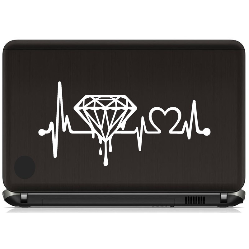 Dripping Diamond Decal Heartbeat Lifeline Sticker 8.0 Inch