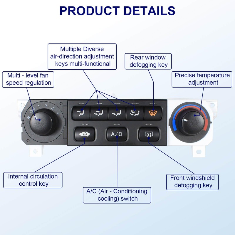 Heater Climate Control Switch Module Panel 79600-S84-A01ZA Compatible with Honda