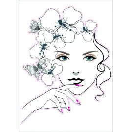 Beauticom Pre-Cut Reusable Nail Design Artwork Decor Wall Sticker Decal 15"W X 23"H