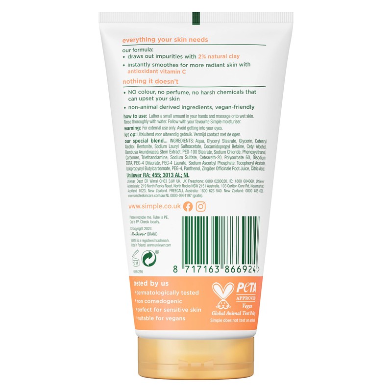Simple Simple Protect 'N' Glow Express Glow Clay Polish Cleanser