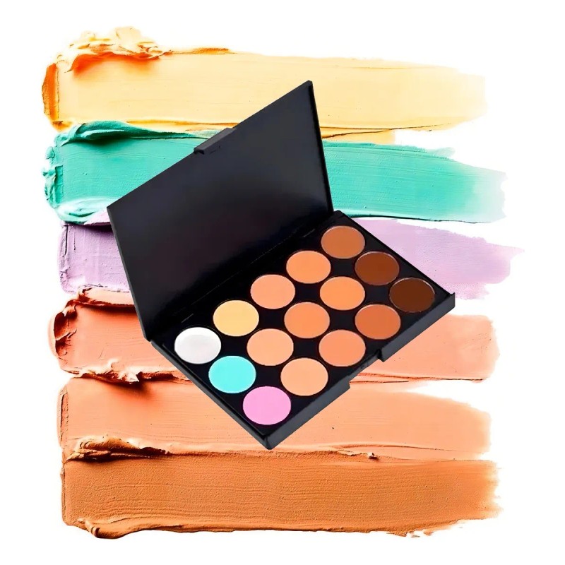 Paleta Correctores Universo en Linea 15 Tonos Crema Larga Duración