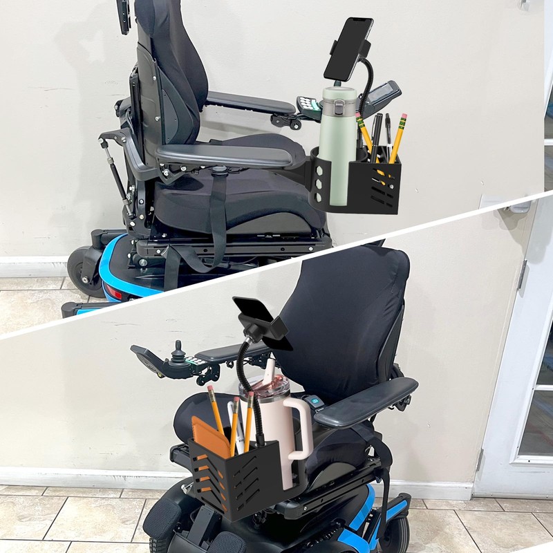 Cup Holder for Permobil Power Wheel Chair Compatible with Uni-Track