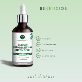 PUREZA NATUR Suero Facial aclarante intensivo para paño en cara y cuerpo + Acido Hialuronico facial + Vitamina C | Serum que Humecta y aclara la piel 