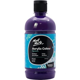 Mont Marte Signature Purple Acrylic Paint, 16.9oz (500ml), Semi-Matte Finish, Suitable for Canvas, Wood, Fabric, Leather, Cardboard, Paper, MDF and Crafts