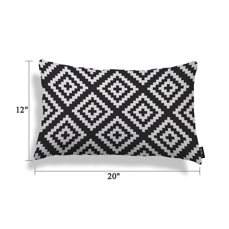 EKOBLA Black and White Accent Throw Pillow Covers Repeating Pattern
