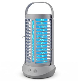 Bug Zapper Outdoor, Mosquito Zapper with LED Light, Rechargerable Mosquito Killer Lamp Fly Zapper Outdoor Indoor, Insect Zapper Electric Fly Traps, Mosquito Killer for Patio Yard Camping(Grey)