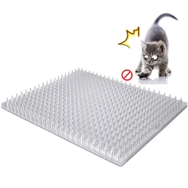 8 Pack Cat Deterrent Outdoor/Indoor Scat Mat, Pet Deterrent Training Mats, Keep Cats/Dogs Away Plastic Mats with Spikes, 12 Sq.ft, 16 x 13 Inches