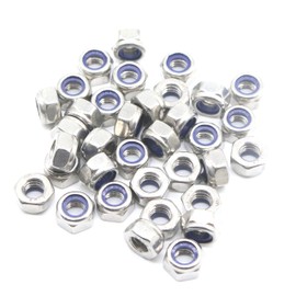 BinifiMux 40Pcs M4 x 0.7mm Stainless Steel Self-Lock Nylon Inserted 4mm Locking Nuts for 3D Printer, Furniture
