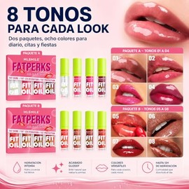 Lip Gloss Hidratante de 8 Colores, Lip Oil Transparente, Efecto Espejo, No pegajoso, Nutritivo y Duradero, No Se Desvanece Fácilmente, Cuidado Labial, Adecuado para Maquillaje Diario, Regalos