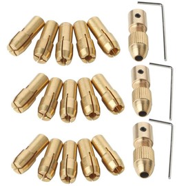 Bestgle Mini Collet Chucks 3 Sets 3.17mm Bit Collet with Chuck Cover Brass Compatible Collet Mini Router Accessories for Mini Drill Accessories Rotary Tool Set