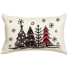RABUSOFA Christmas Pillow Covers 12x20 Inch Lumbar Christmas Decorations Throw Pillow Cases Xmas Outdoor Christmas Decor Winter Cushion Covers Decorative Pillows for Couch Holiday