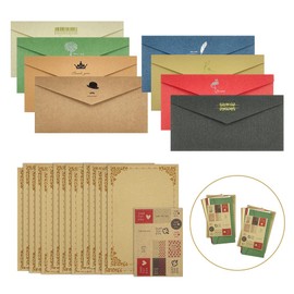 WYAN Vintage Envelopes 2 Sets 11 x 22 cm Envelopes with Triangular Flap for Wedding Birthday or Festival Cards Envelopes (Set of 8 Styles)