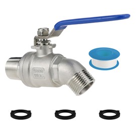 Angry Pony NPT 3/4 to GHT 3/4 Rain Barrel Spigot Kit, Stainless Steel Water Spigot for 55 Gallon Drum, Heavy-Duty Outdoor Water Faucet Replacement Parts for Garden Irrigation