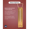 Brass Sugar & Jam Thermometer. Ideal preserve or confectionery thermometer