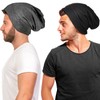 Geyoga 2 Pcs Silk Satin Bonnet for Sleeping Men Silk