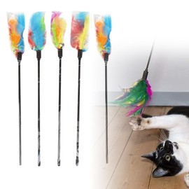 BAOSROY Cat Toy, Interactive Cat Toy, Toy Cat, Cat Toy Feathers, Teaser Toy, Cat Feather Toy, Cat Feather Toy, for Kittens and Cats