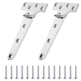 CHANGE MOORE Marine Grade Boat Hatch Hinge, 316 Stainless Steel T Hinges 6'' x 3" Heavy Duty (150mm X 70mm) 2 Pack Casting Cabinet Hardware Door Hinge with Screws