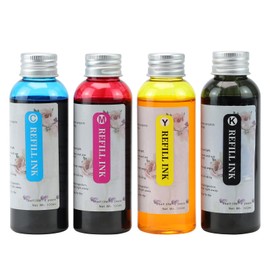 Ink Refill 4 Packs Kit, Compatible for 280/281 270/271 250/251 1200 2200 1500 2500 PG210 CL211 PG245 CL246, 4 Colors BK C Y M (100ml/Bottle)