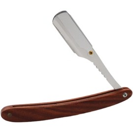 GrnArt Men's Single Edged Western Razor Wooden Handle Folding Manual Easy Grip Razor for Face Shaving Eyebrow Body Haircut Neutral (Silver)
