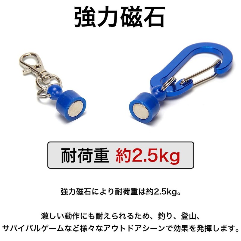 GoodsLand GD-MG-RELEASE2-BK Strong Magnetic Releaser Magnetic Carabiner Fishing Magnet Keychain
