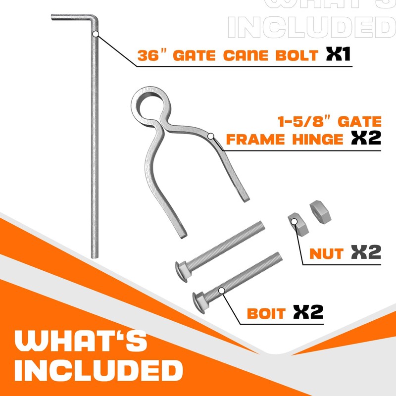 Amoskey Gate Drop Rod - Galvanized Steel Cane Bolt for