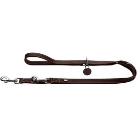 HUNTER Aalborg Adjustable Dog Lead Dark Brown 3-Way Adjustable Robust Cowhide Leather with Strong Greasing Made in Germany Size: 20/200
