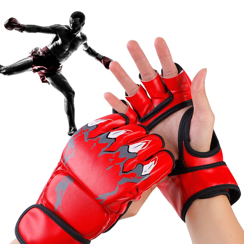 Half Finger Boxing Gloves Punching Bag Open Palms Fighting Kickboxing