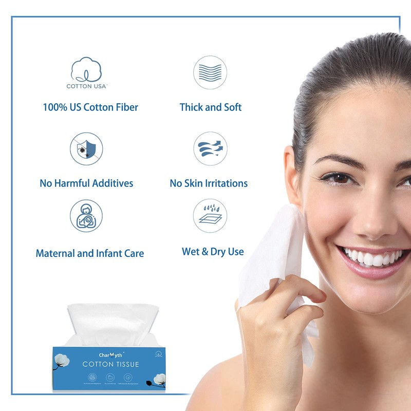 Charmyth Extra Thick Disposable Face Towel, Disposable Makeup Removing Wipes,